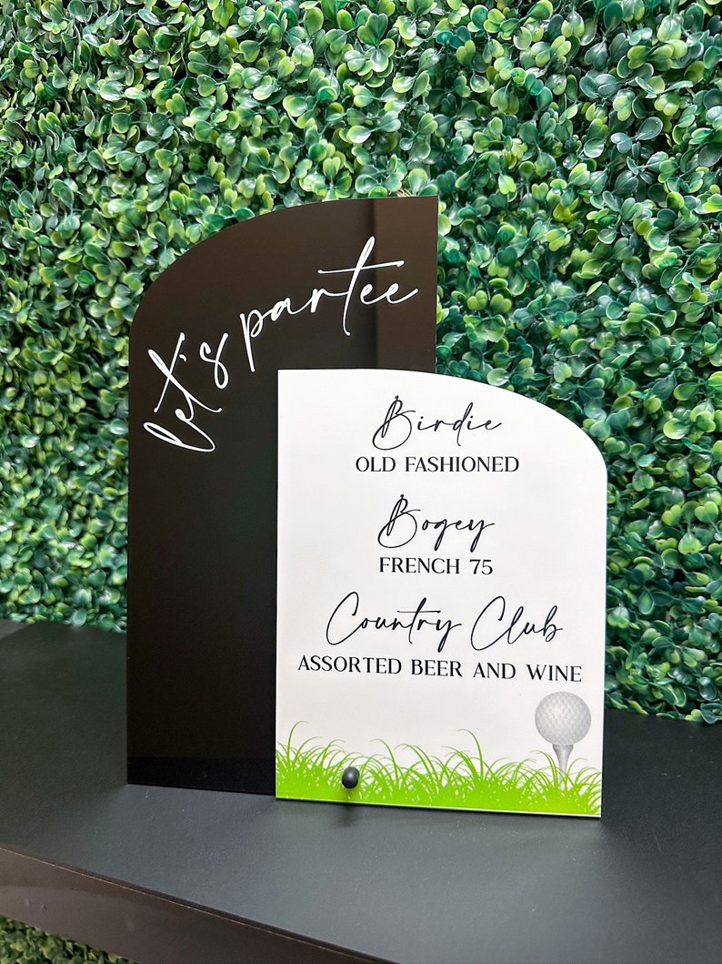 Golf Bar Menu | Golf Bar Sign | Drinks Bar Menu | Acrylic Bar Menu ...