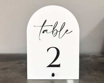 Arch Acrylic Table Numbers, Modern Wedding Event Signs