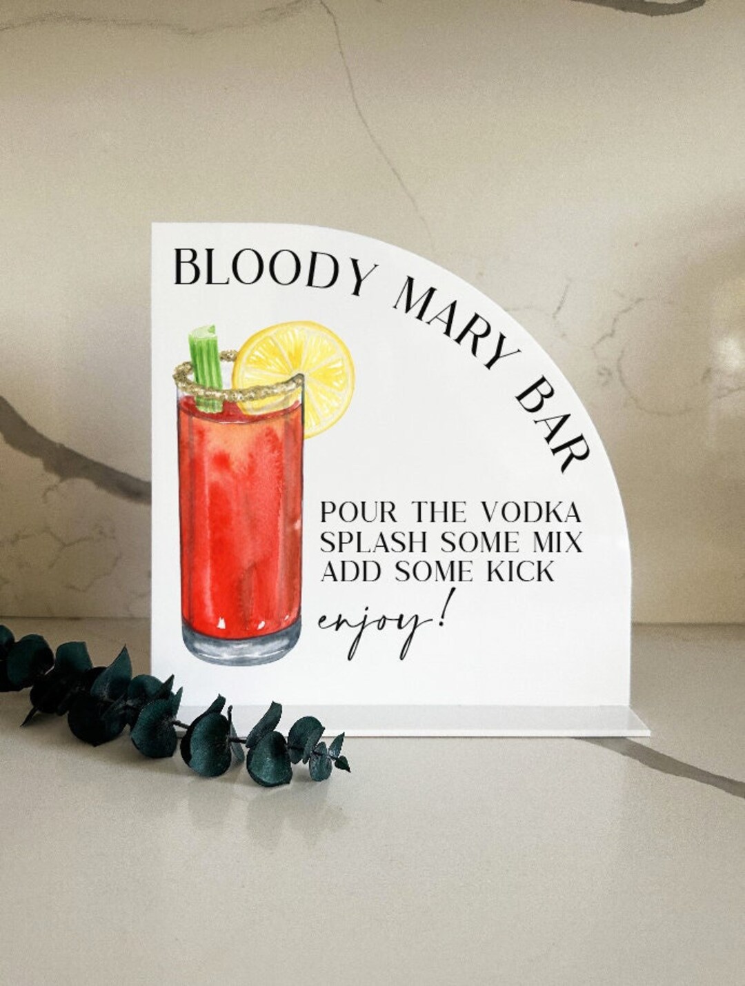 Bloody Mary Bar Acrylic Sign Bloody Mary Bar Sign Bloody Mary Bar Arch