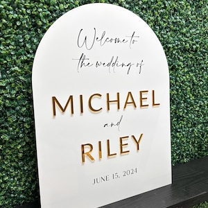 3D acrylic arch welcome sign, Welcome to the wedding of sign, Acrylic wedding welcome sign, 3D welcome sign, 3D wedding welcome sign