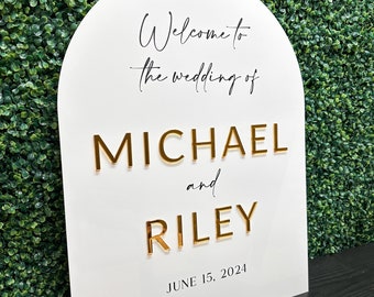 3D acrylic arch welcome sign, Welcome to the wedding of sign, Acrylic wedding welcome sign, 3D welcome sign, 3D wedding welcome sign
