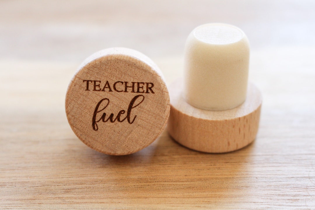 Teacher Fuel Wine Stopper Wine Corks Wood Wine Cork Wine Etsy