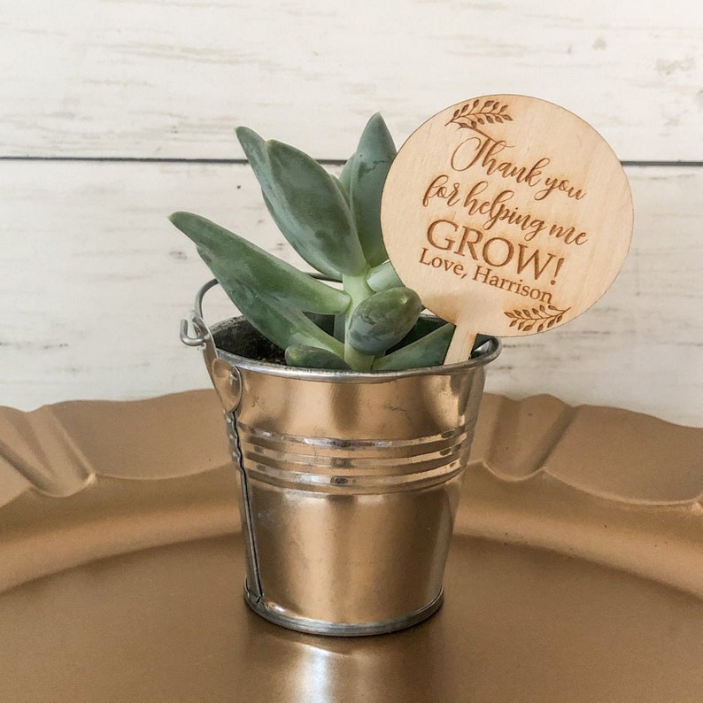 SMALL Thank You For Helping Me Grow Succulent Tags| Thank You For Helping Me Grow | Succulent Tags | Teacher Gift | *Succulent Not Included* 