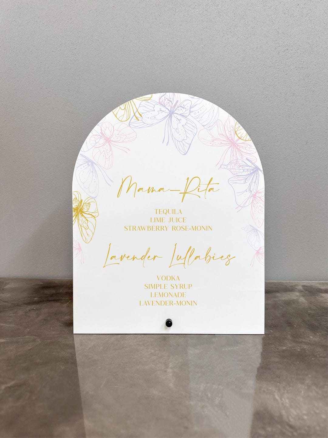 Butterfly Acrylic Bar Sign, Butterfly Bar Menu, Custom Butterfly ...