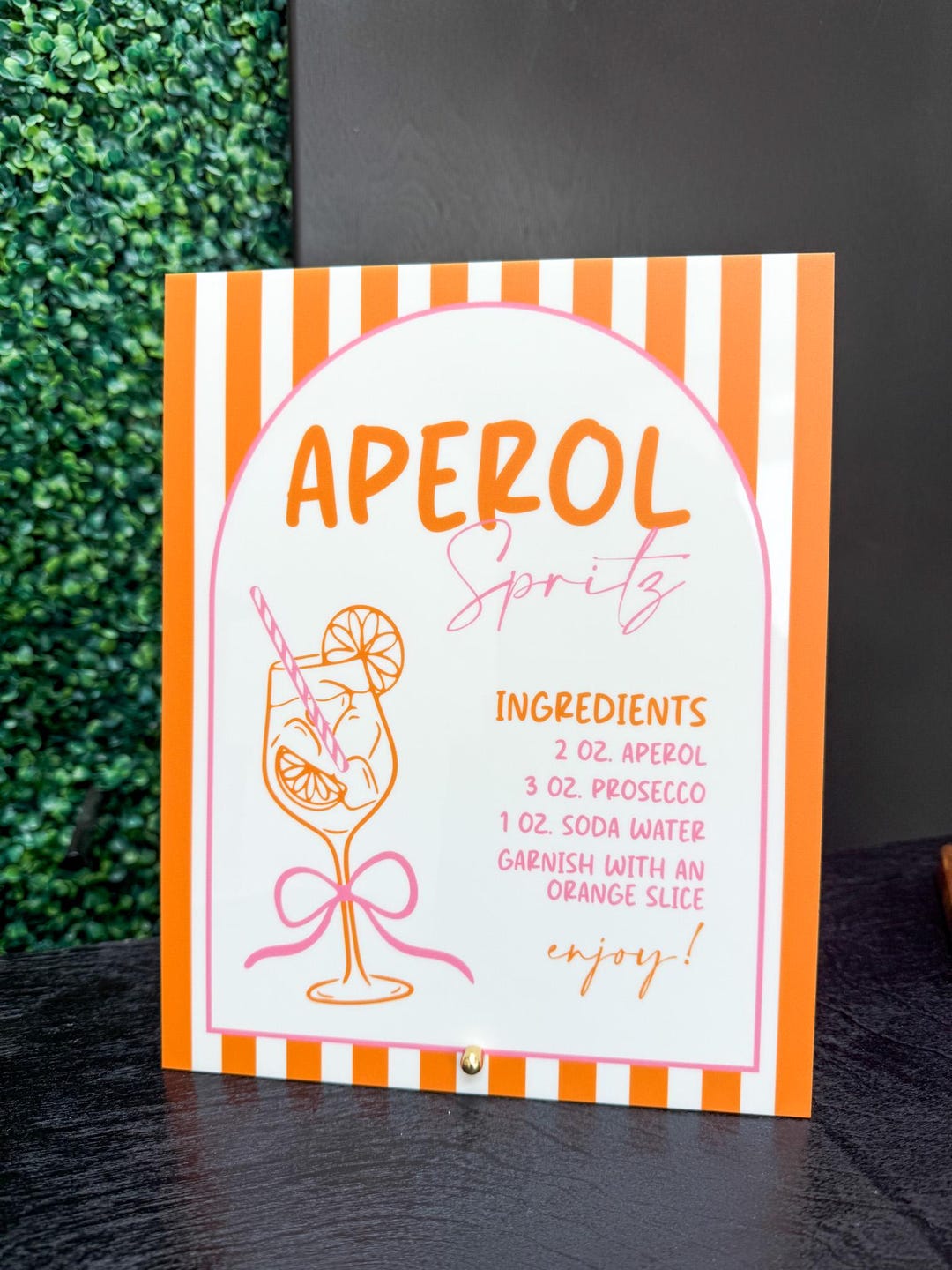 Aperol Spritz Acrylic Sign, Aperol Spritz Sign, Aperol Spritz Bridal ...