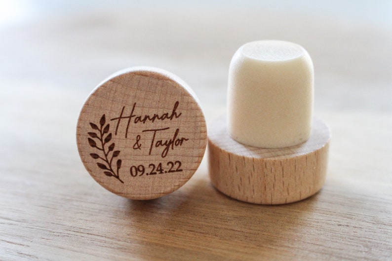 Custom Wine Corks Custom Wood Wine Cork Wine Corks Wine Stoppers Custom Wine Stopper Bridal Shower Gift Wedding Favors Cork image 1