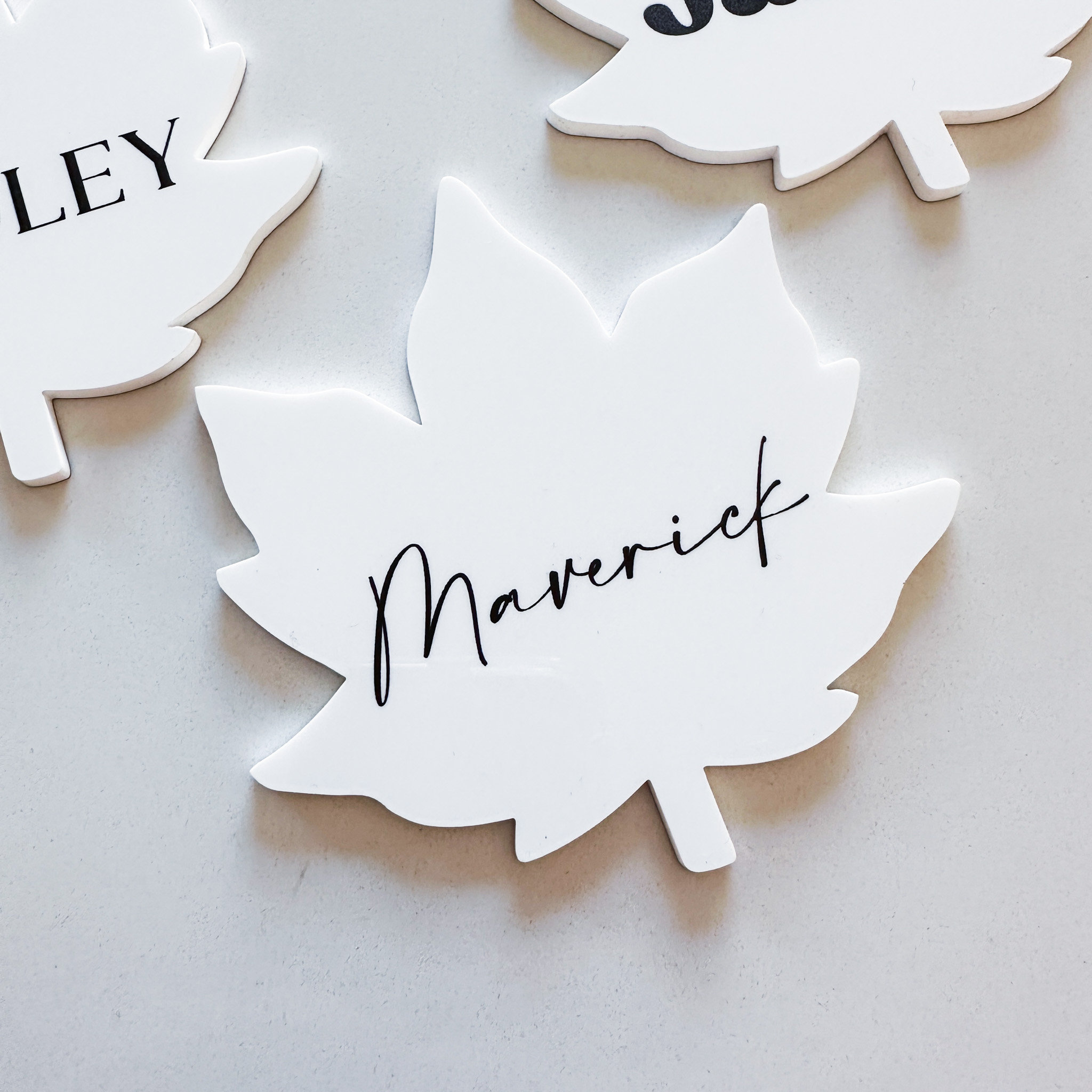 Personalized Leaf Tags | Leaf Tags | Fall Name Tags | Leaf Place Cards ...