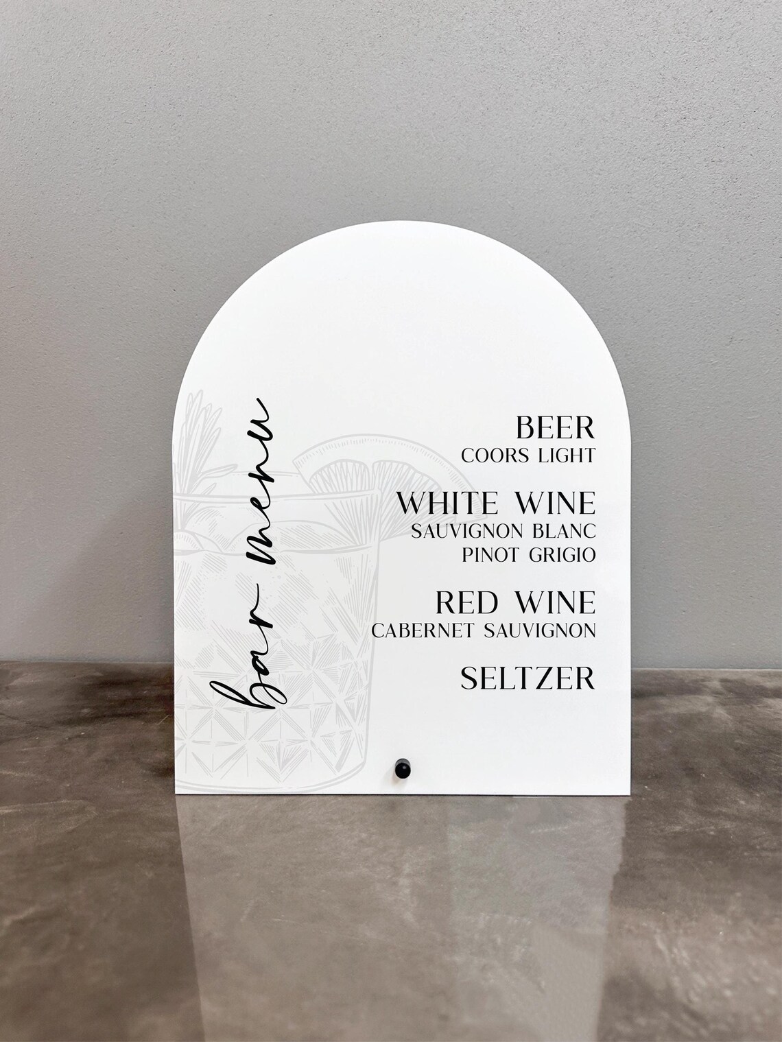 Bar Menu Acrylic Sign, Bar Menu Signature Drinks Sign, Bar Menu Sign ...