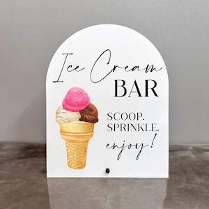 Ice Cream Bar Acrylic Sign | Ice Cream Bar Sign | Ice Cream Bar Arch Sign | Ice Cream Bar Arch Acrylic Sign | Ice Cream Bar |
