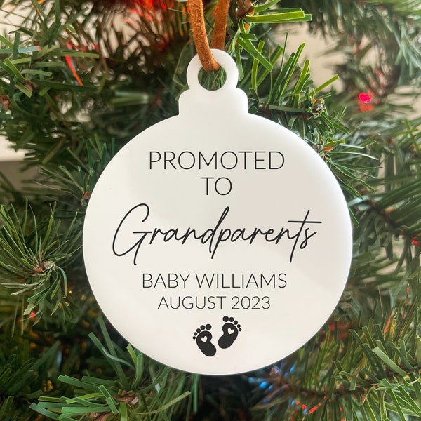 Promoted to Grandparents Ornament | Promoted to Grandparents | Grandparents Ornament | Pregnancy Announcement | Acrylic Ornament