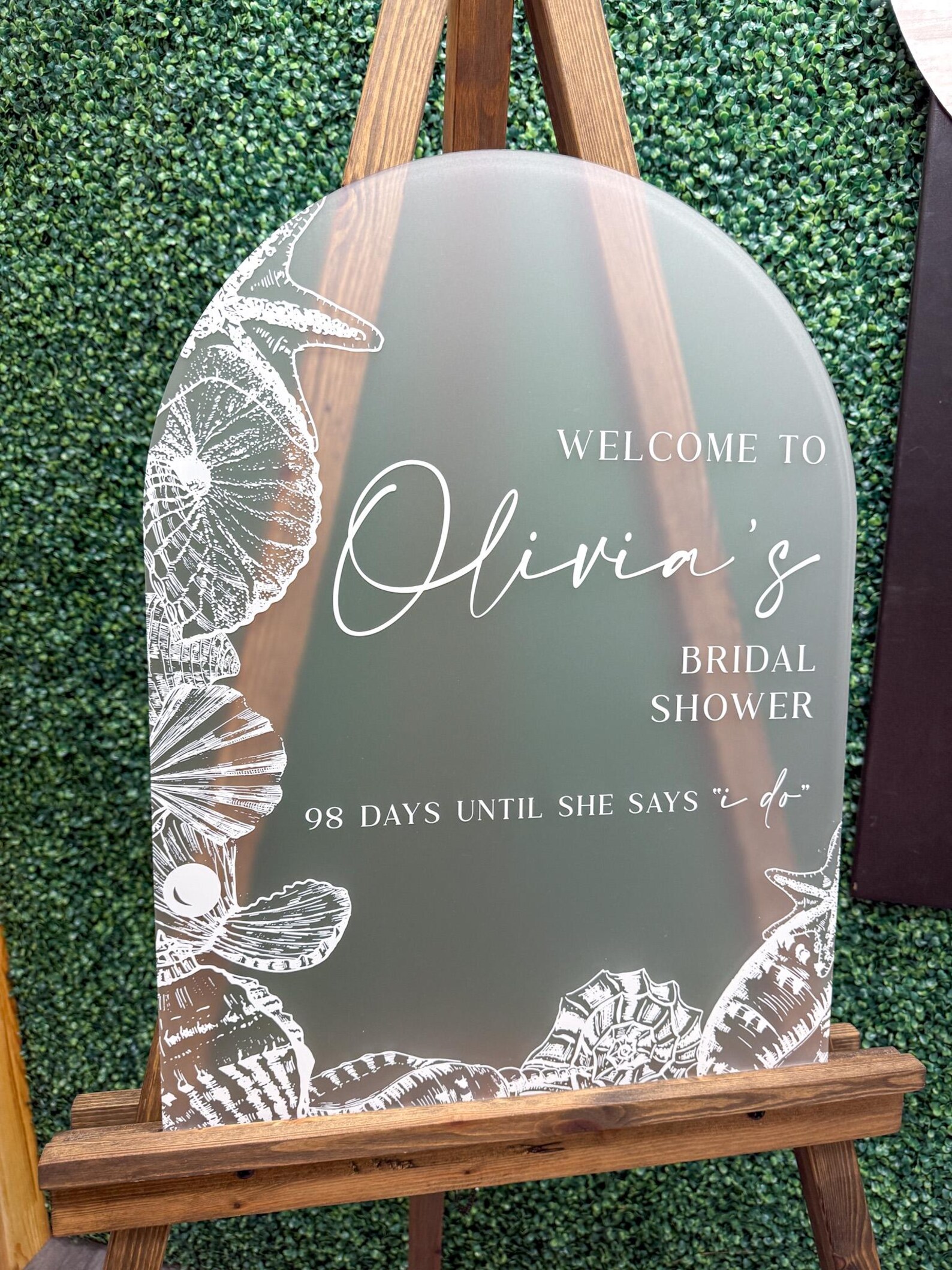Seashell Bridal Shower Welcome Sign, Seashell Bridal Shower Acrylic ...
