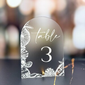 Seashell acrylic table numbers, Beach wedding decor, Tropical Nautical wedding image 2