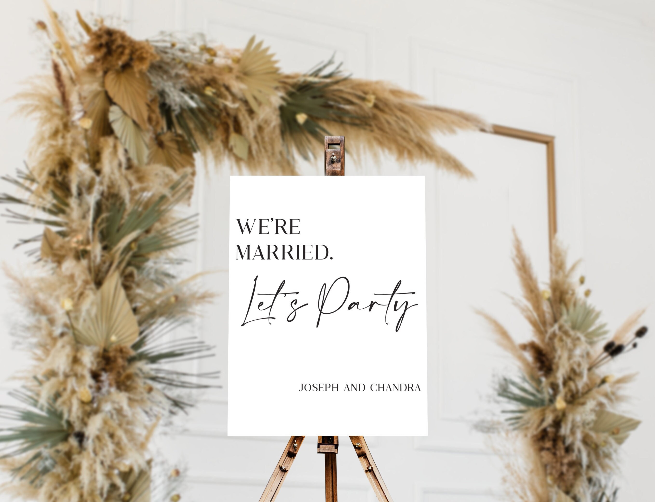 Acrylbord We're Married Let's Party, We're Married Let's Party-bord, We're Married Let's Party, Bord bruiloftsreceptie, Welkomstfeest bruiloft