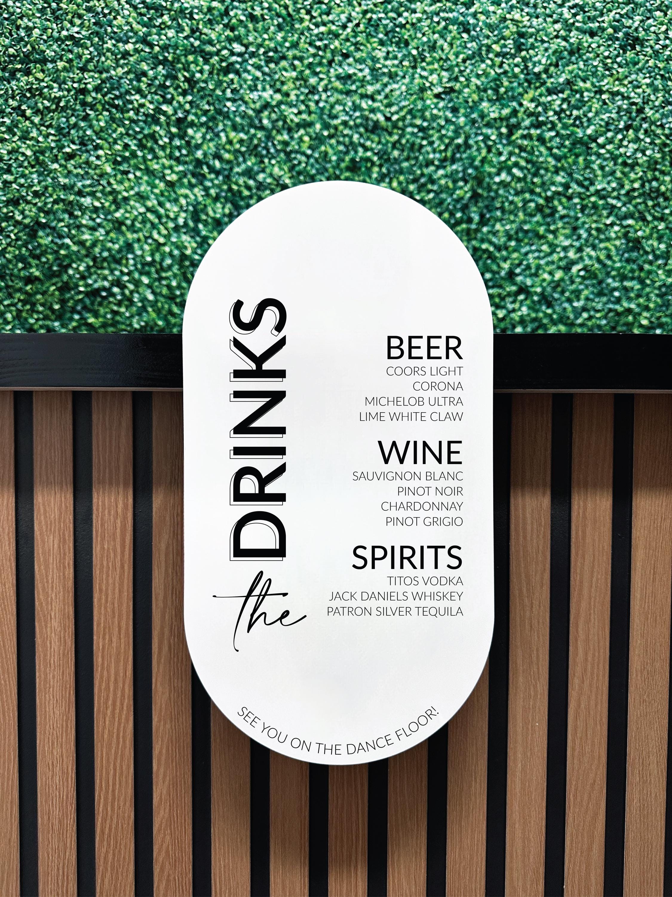 Floating Sign Custom Floating Acrylic Bar Sign, Floating Bar Sign, the Drinks Bar Sign ...