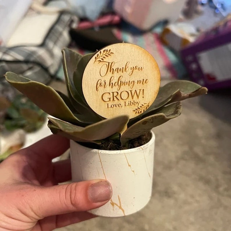 Small Thank You For Helping Me Grow Succulent Tags Thank You Etsy