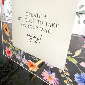 Acrylic bloom bar sign, Flower bar sign, Wildflower bridal shower sign, Bridal shower favors sign, Wildflower sign, Bloom bar image 3