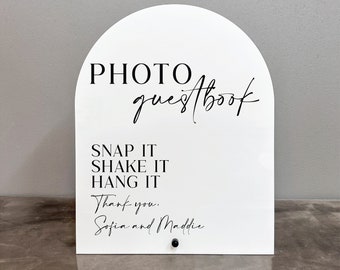 Photo guestbook acrylic sign, Photo guestbook sign, Photo Guestbook Snap it Shake it Hang it, Guestbook acrylic sign, Guestbook sign