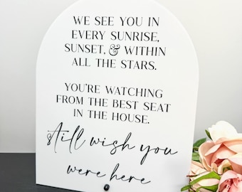 Wedding Memorial Acrylic Sign | Wedding Memorial Sign | In Loving Memory Acrylic Sign | Still Wish You Were Here Sign | Remembrance Sign