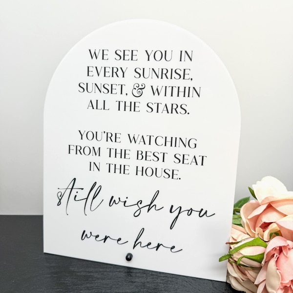 Wedding Memorial Acrylic Sign | Wedding Memorial Sign | In Loving Memory Acrylic Sign | Still Wish You Were Here Sign | Remembrance Sign