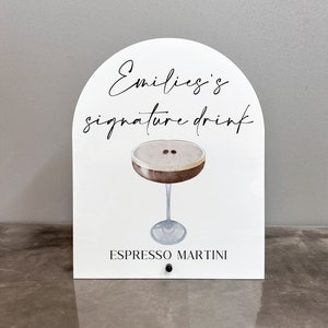 Signature drink acrylic sign, Signature drink sign, Custom drink sign, Signature drink, Signature drink photo sign, Birthday signature drink