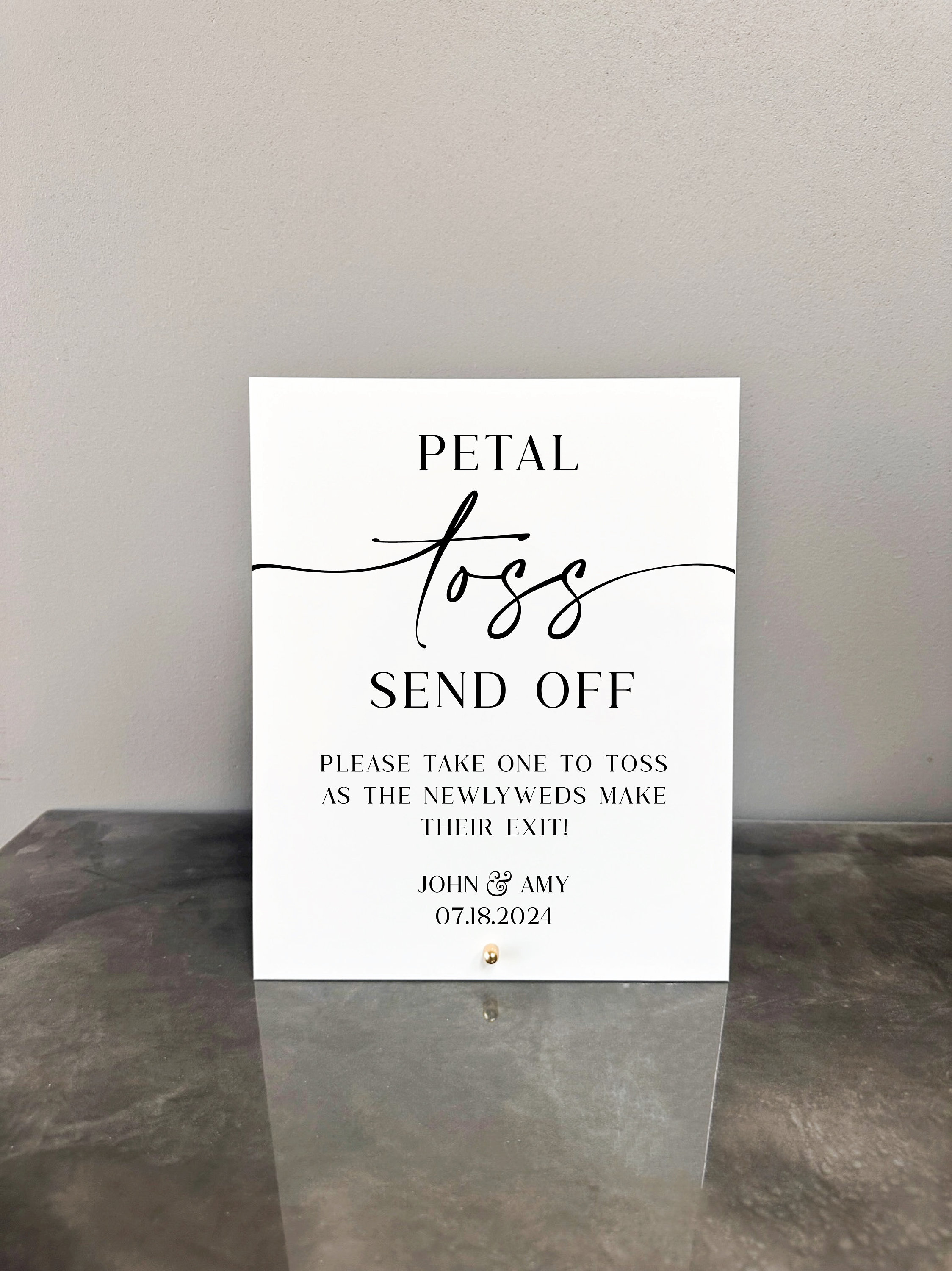 Petal Send Off Petal Toss Send off Acrylic Sign, Petal Toss Send off Sign, Petal Toss ...