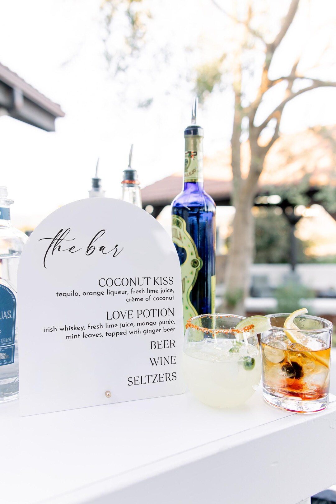 The Bar Acrylic Sign, Custom Cocktail Sign, Wedding Bar Menu Sign ...