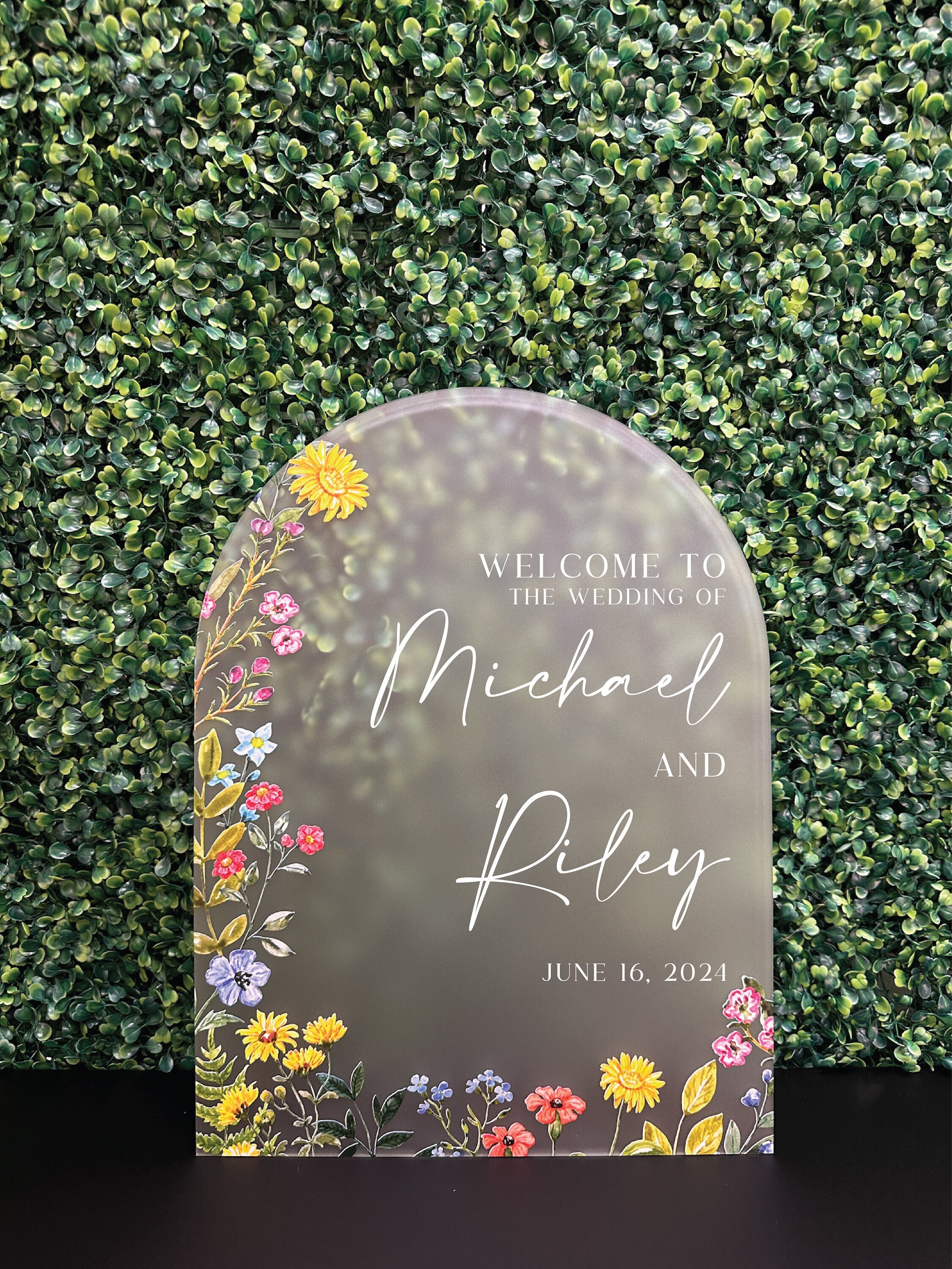 Wildflower Wedding Acrylic Sign Wildflower Wedding Acrylic Sign