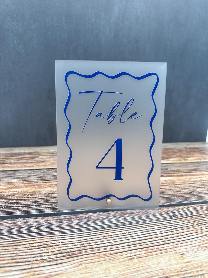 Wavy Acrylic Table Numbers, Wavy Table Numbers, Wedding Table Numbers ...