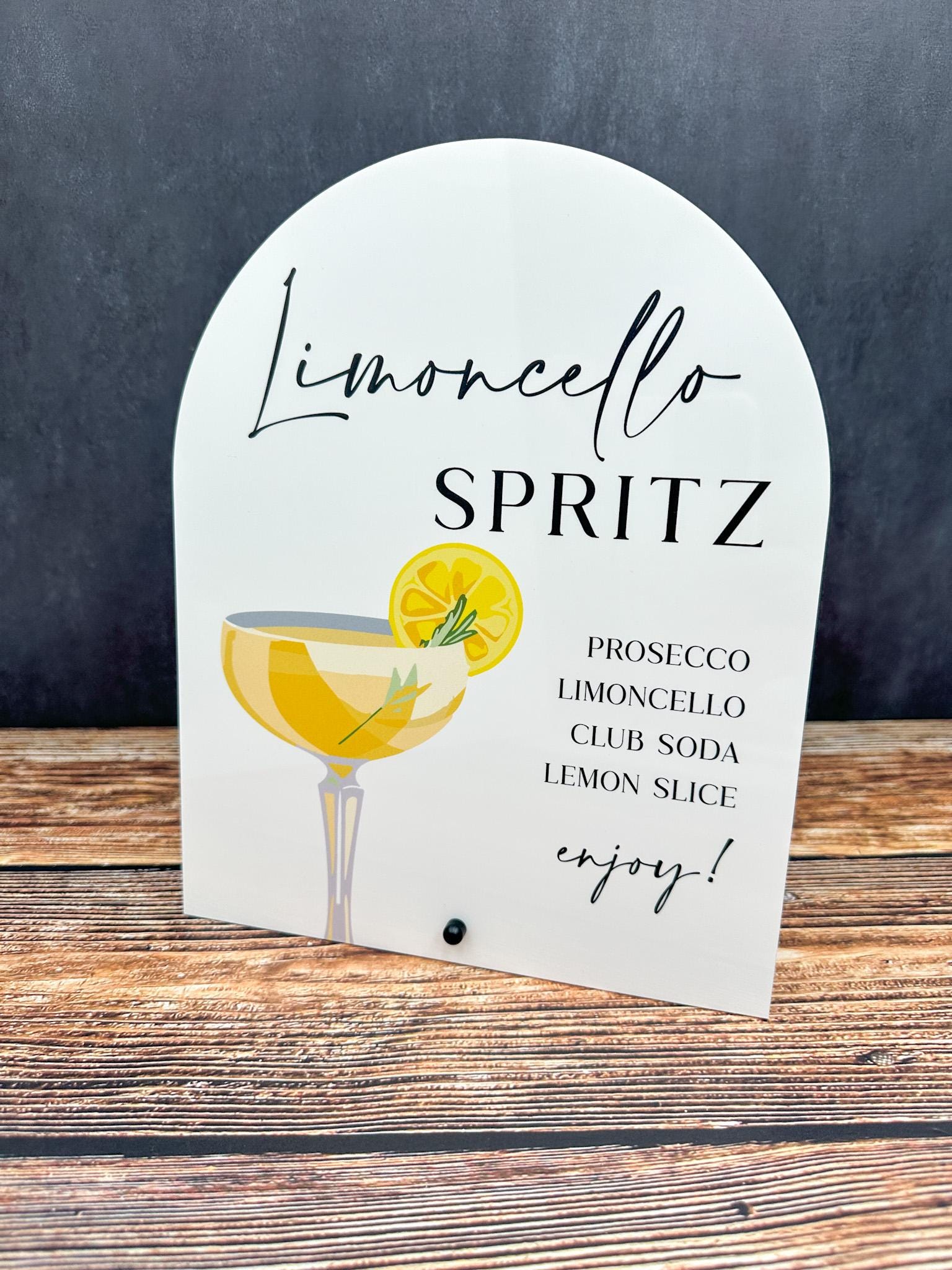 Limoncello Spritz Acrylic Sign, Limoncello Spritz Sign, Limoncello
