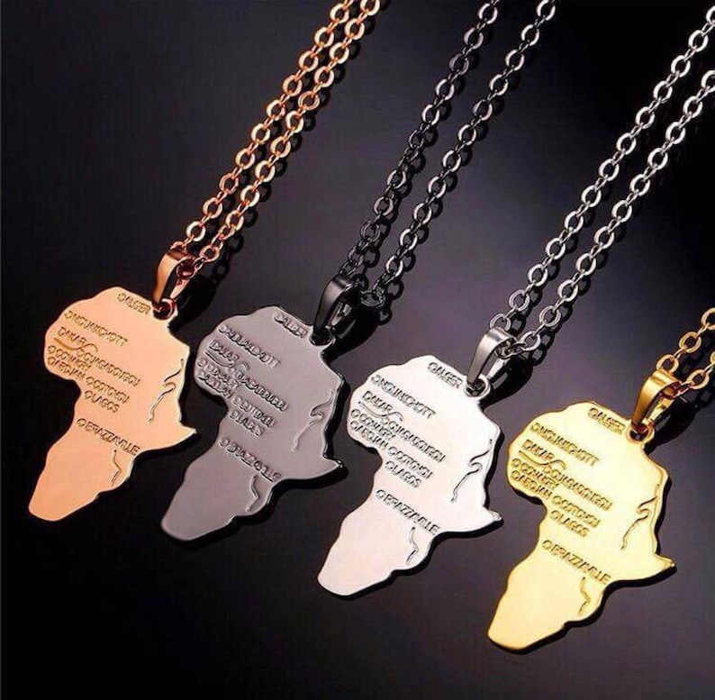 Mother Africa Necklace, Africa Necklace Motherland Necklace UNISEX Silver Africa Necklace Silver Motherland Necklace