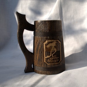 Caneca de madeira personalizada 0,7 l (23 oz) Presentes para homens Presente de casamento Cerveja Caneca de madeira Pronto para enviar caneca personalizada imagem 3