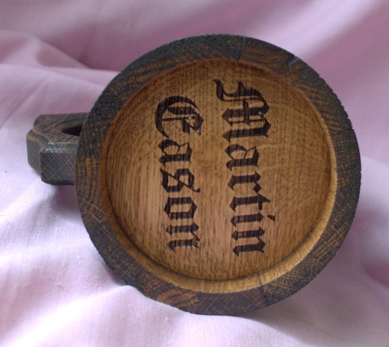 Caneca de madeira personalizada 0,7 l (23 oz) Presentes para homens Presente de casamento Cerveja Caneca de madeira Pronto para enviar caneca personalizada imagem 7