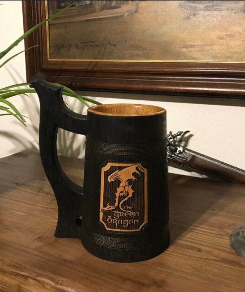 Caneca de madeira personalizada 0,7 l (23 oz) Presentes para homens Presente de casamento Cerveja Caneca de madeira Pronto para enviar caneca personalizada imagem 1