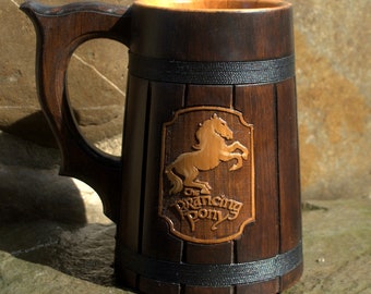 The Pony wooden Beer Mug 0.6L (20,3 us fl oz) Natural Wooden Eco Friendly Mug Outdoor Wooden Mug Wedding Party Favor Gifts  Custom gift