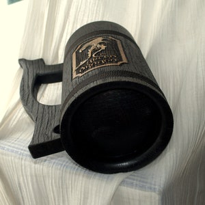 Caneca de madeira personalizada 0,7 l (23 oz) Presentes para homens Presente de casamento Cerveja Caneca de madeira Pronto para enviar caneca personalizada imagem 5