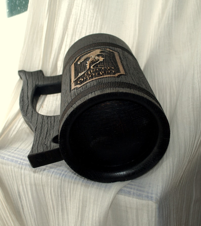 Caneca de madeira personalizada 0,7 l (23 oz) Presentes para homens Presente de casamento Cerveja Caneca de madeira Pronto para enviar caneca personalizada imagem 5