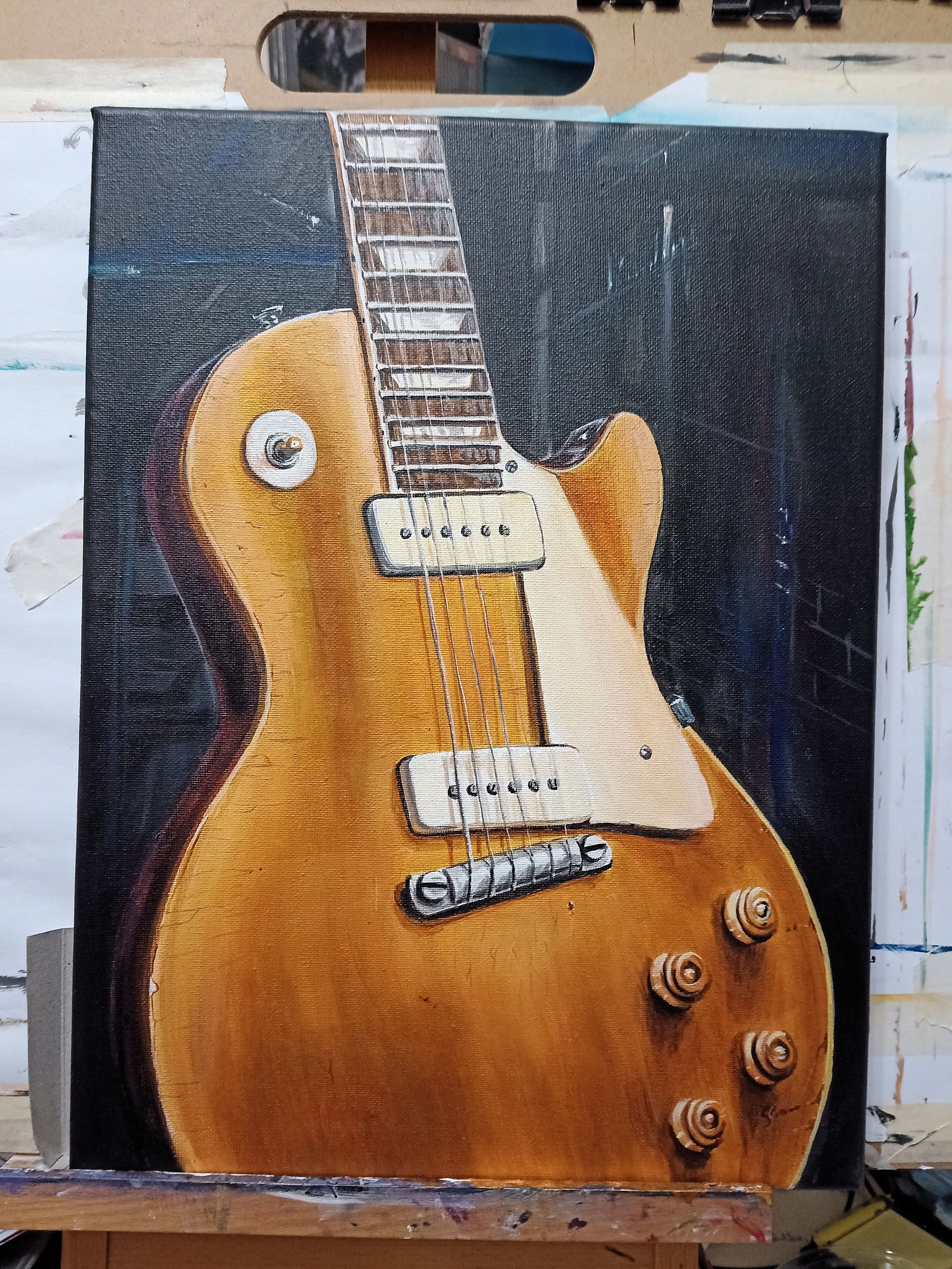 Gibson Les Paul Gold Top Painting Guitar Original Art - Etsy