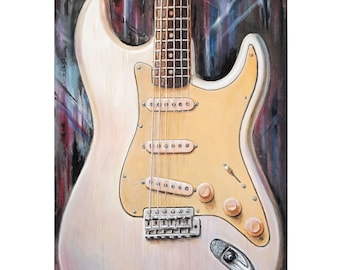 Fender Stratocaster painting - Original Guitar Art