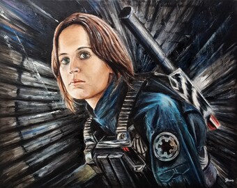 Star Wars Original Painting of Jyn Erso from Rogue One