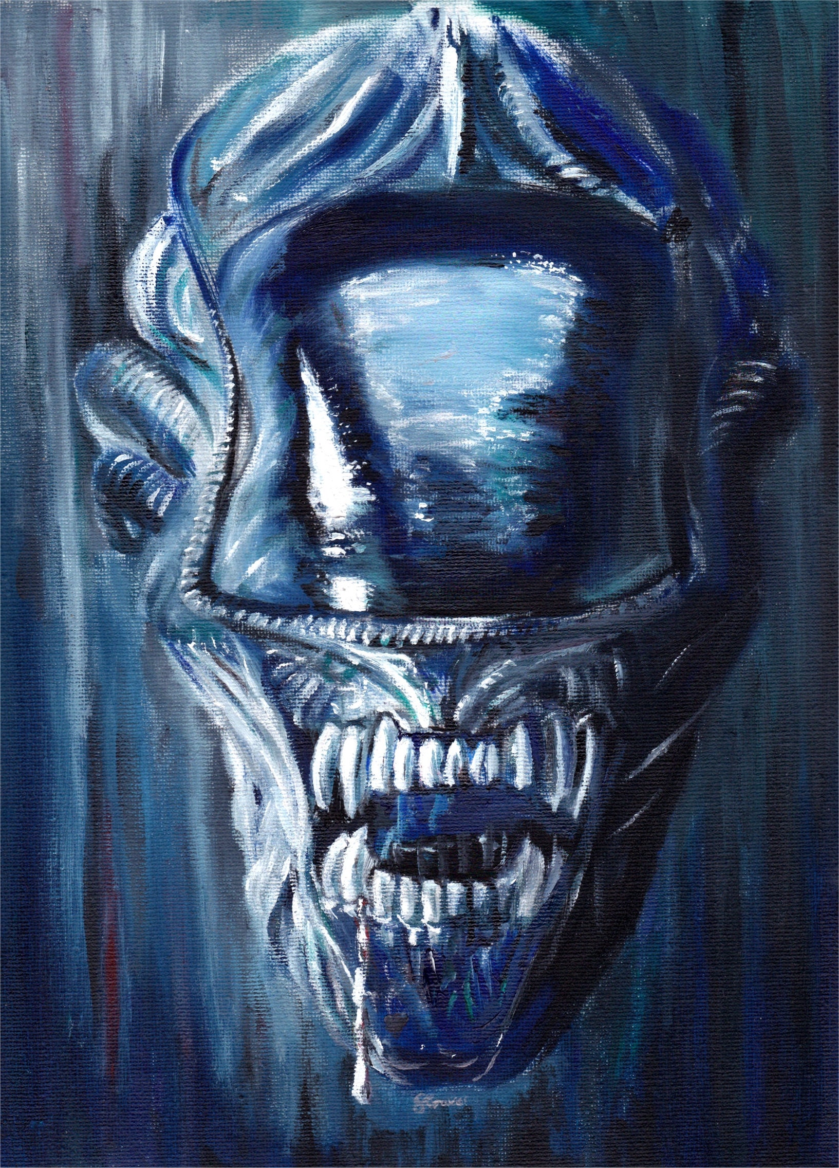 Original Alien Art - Painting of HR Giger / James Cameron / Ridley