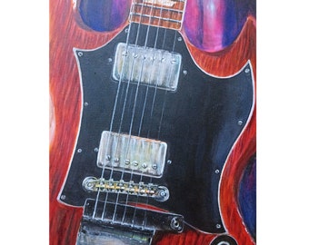 Original Guitar Art - Gibson SG painting