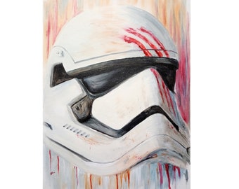 Star Wars Painting: Stormtrooper Helmet Original Art