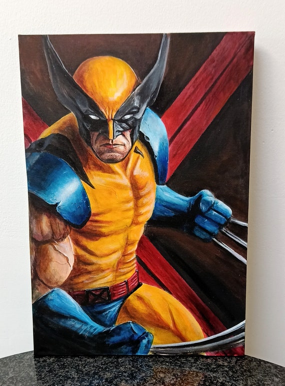 【希少/日本限定企画/美品】　Wolverine ポストマン US8 USA製 Wolverine Painting - Original X-men Art - Etsy