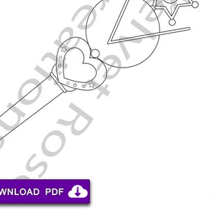 Printable 2D Sailor Uranus Transformation Wand Blueprint for Cosplay - Moon - Template - Pattern - Cosplay Pattern - Prop Pattern