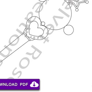Printable 2D Sailor Pluto Transformation Wand Blueprint for Cosplay - Moon - Template - Pattern - Cosplay Pattern - Prop Pattern