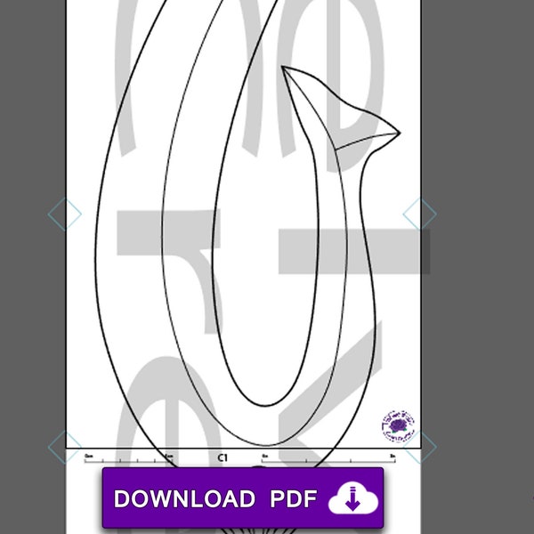 Printable 2D Silence Glaive Blueprint for Cosplay - Sailor Saturn- Template - Pattern - Sailor Scout - Sailor Senshi - Moon