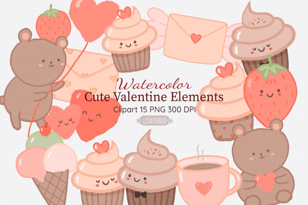 Kawaii Valentine PNG, Cute Valentine Clipart, Valentine Printable PNG ...