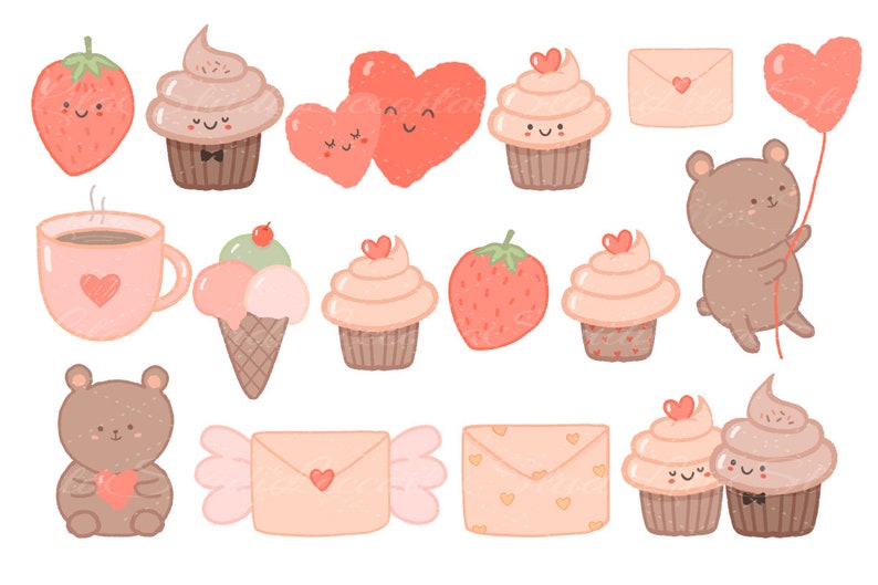 Kawaii Valentine PNG, Cute Valentine Clipart, Valentine Printable PNG ...