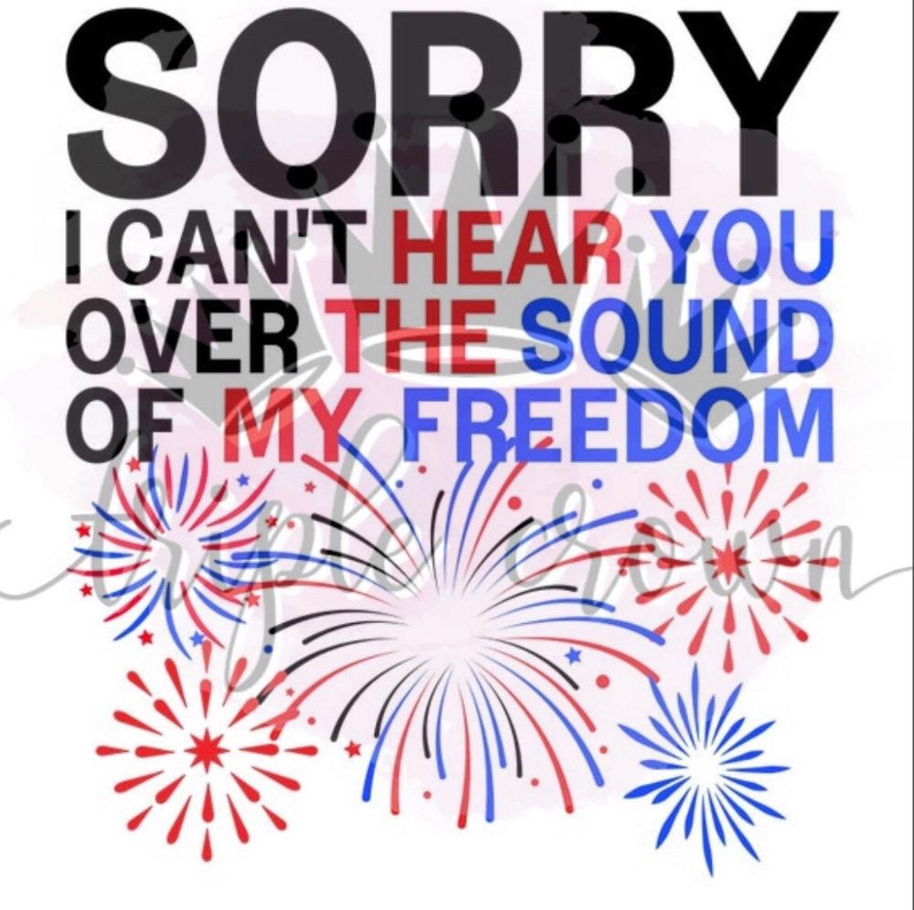 Sorry I Can't Hear You Over the Sound of My Freedom , Png, Jpg - Etsy