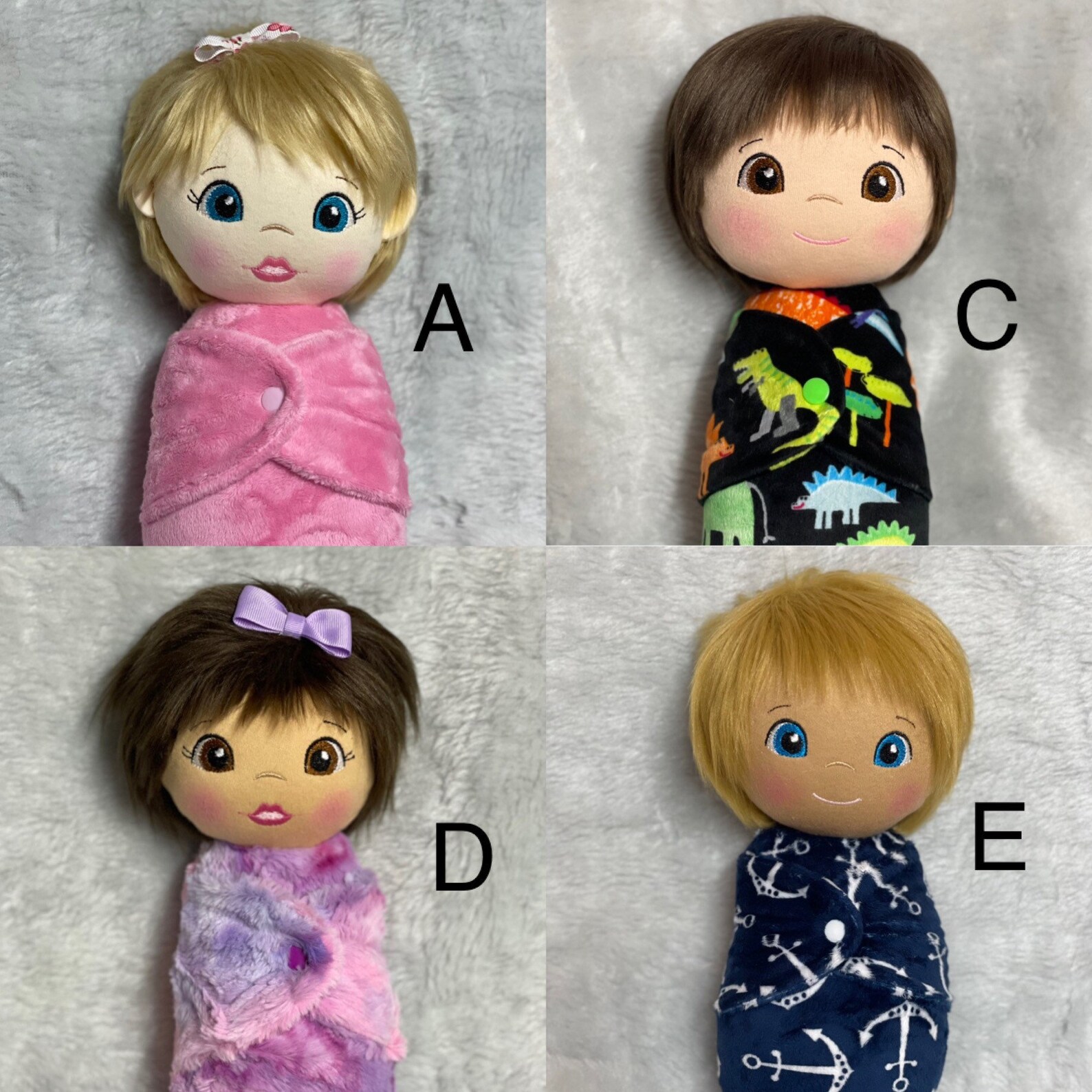 Swaddle Baby Doll Handmade Swaddle Doll Fabric Doll Rag Etsy